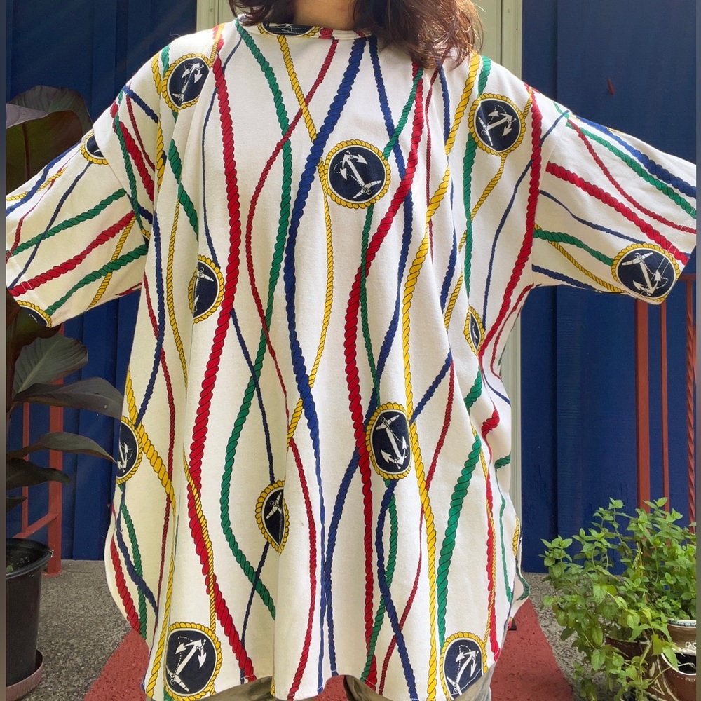 Mooncraft 80’s Vintage Nautical Colorblock Shirt